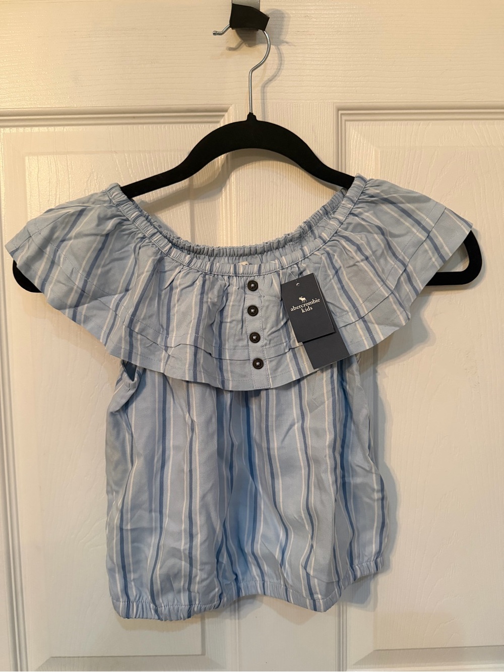 Kids Abercrombie & Fitch Light Blue Striped Top and Bottoms Set